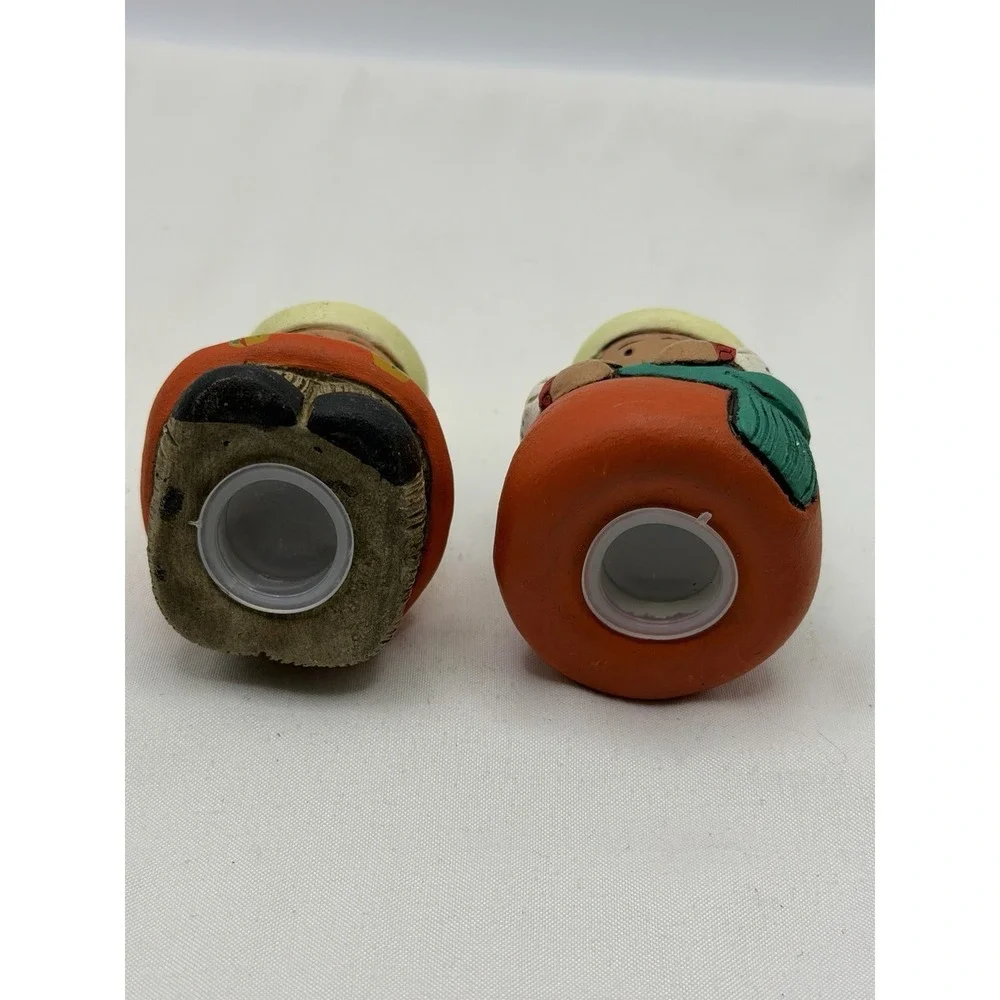 South American Couple Salt & Pepper Shaker 2 Piece Set Folk Art Hand Painted
